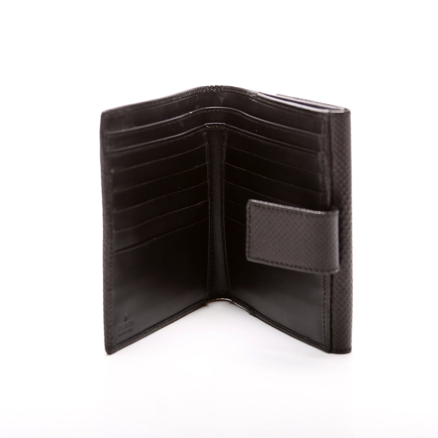 - GG Lizard Embossed Compact Trifold Wallet Black