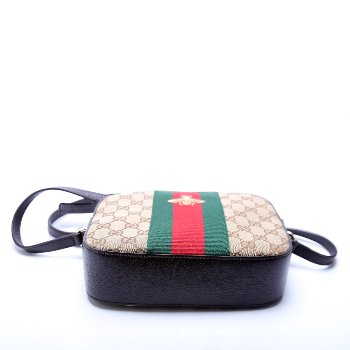 GG Canvas Bee Camera Bag Brown
