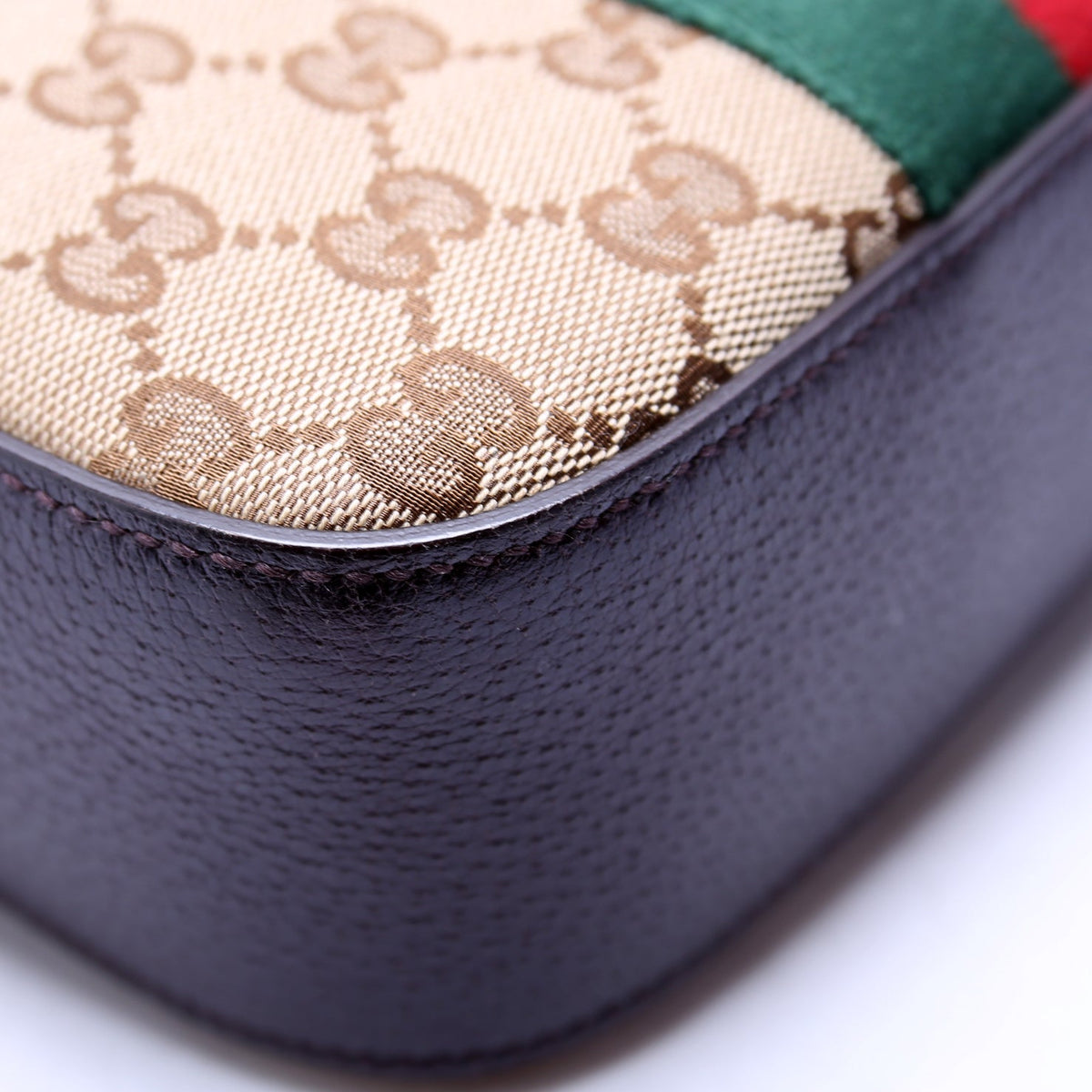 GG Canvas Bee Camera Bag Brown