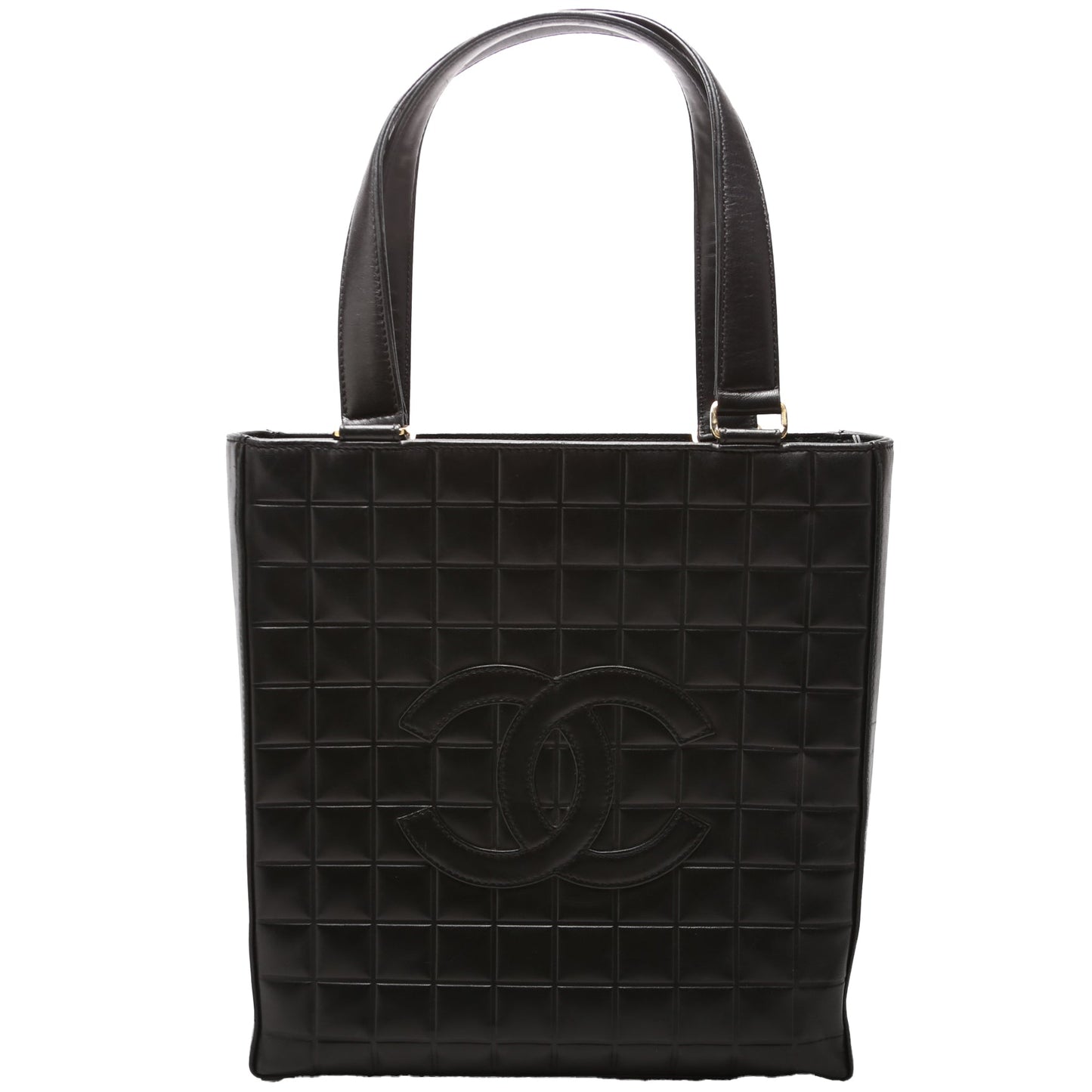 Chocolate Bar Vertical Tote Lambskin 6M Black