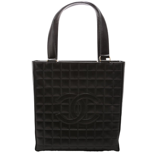 Chocolate Bar Vertical Tote Lambskin 6M Black