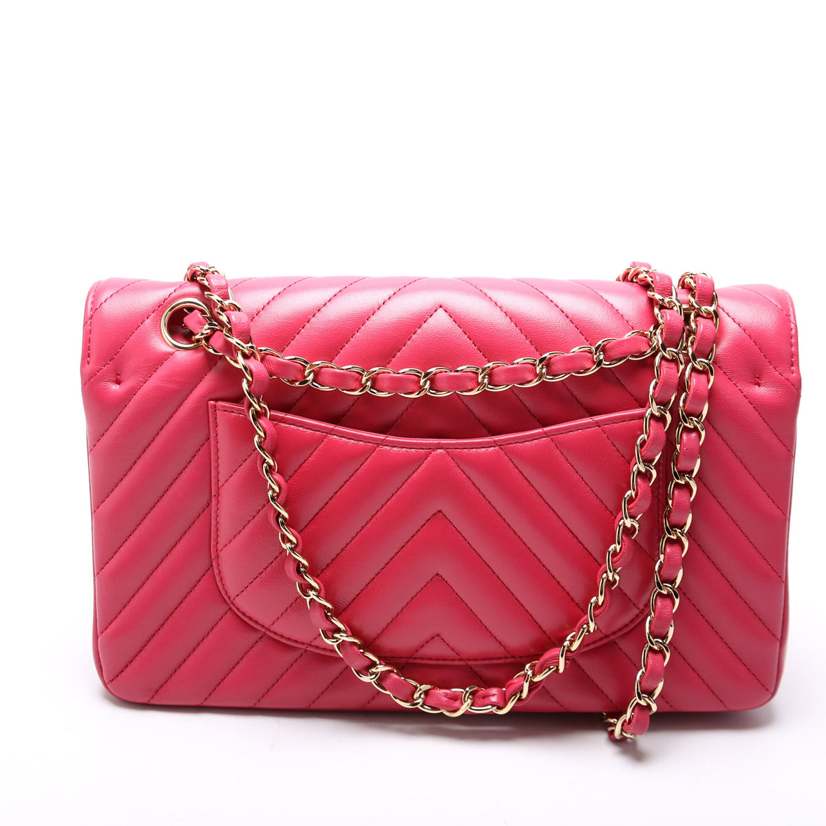 Classic Flap Medium Chevron Lambskin 29-32M Pink