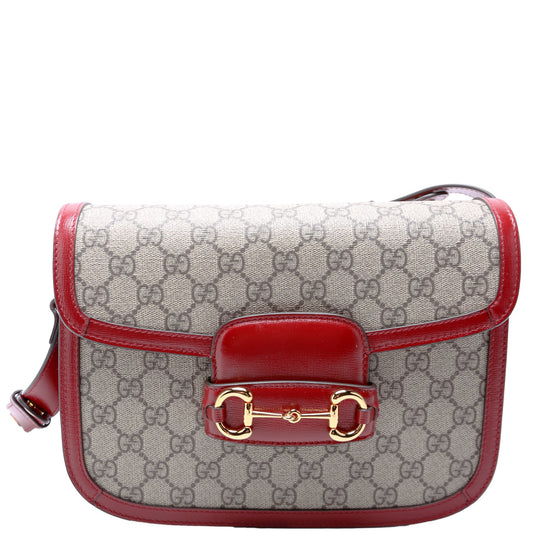 Gucci  Horsebit  Shoulder Bag Red