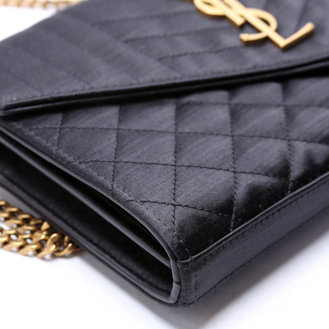 Triquilt Satin Chain Wallet