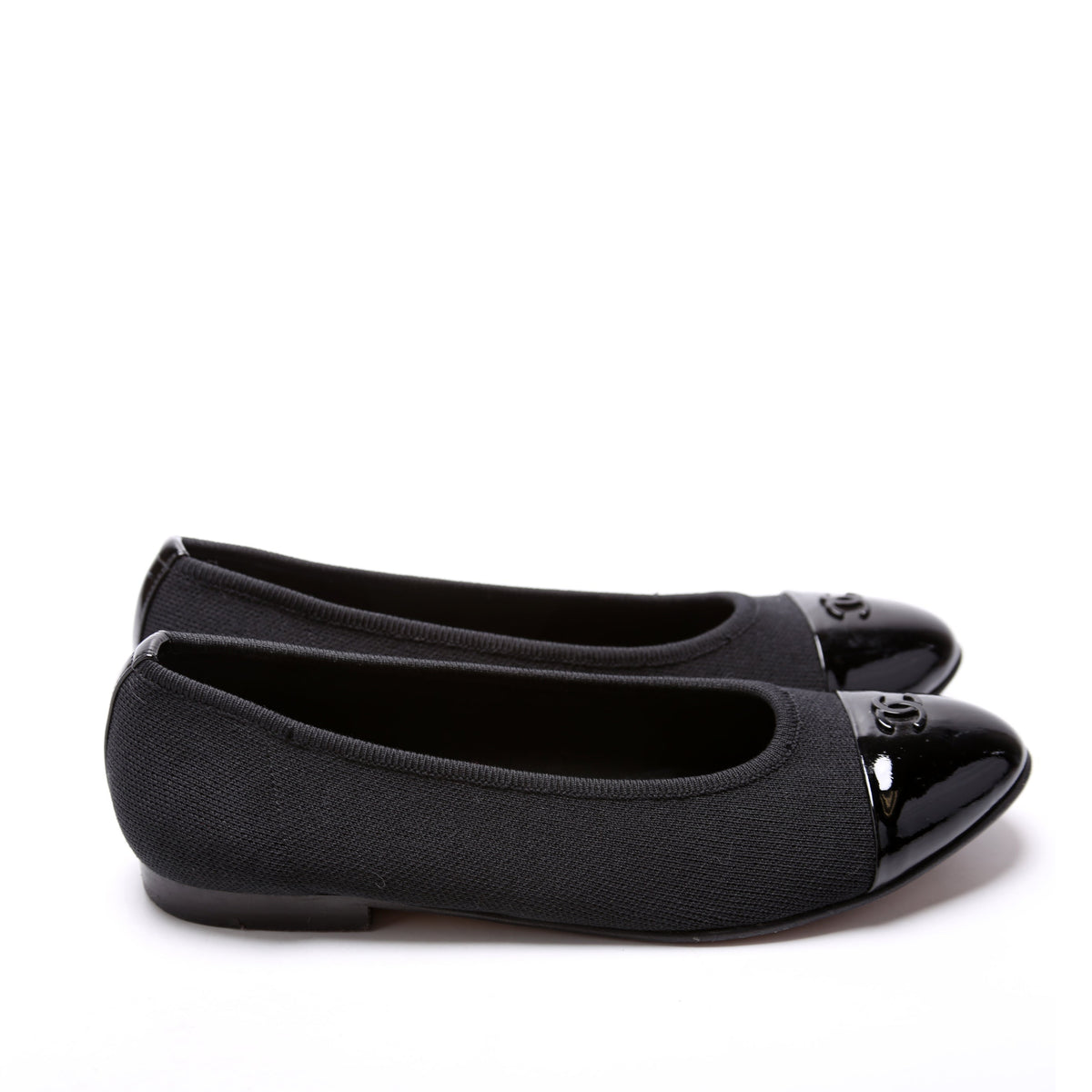 CC Ballet Patent/Knit Flats Size 39 Black