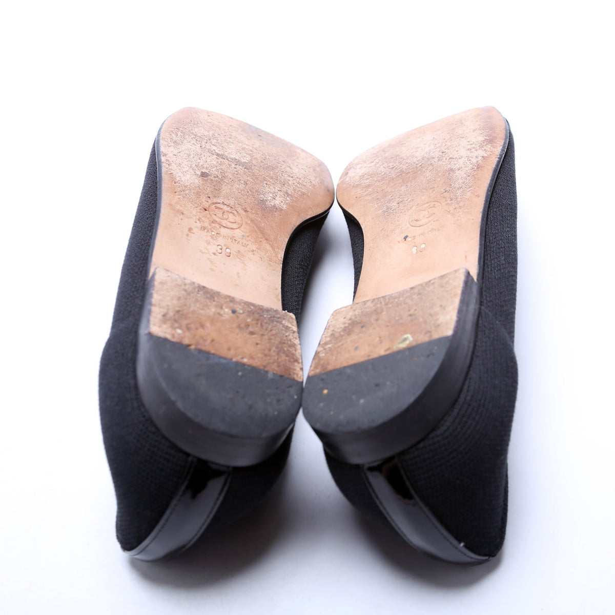 CC Ballet Patent/Knit Flats Size 39 Black
