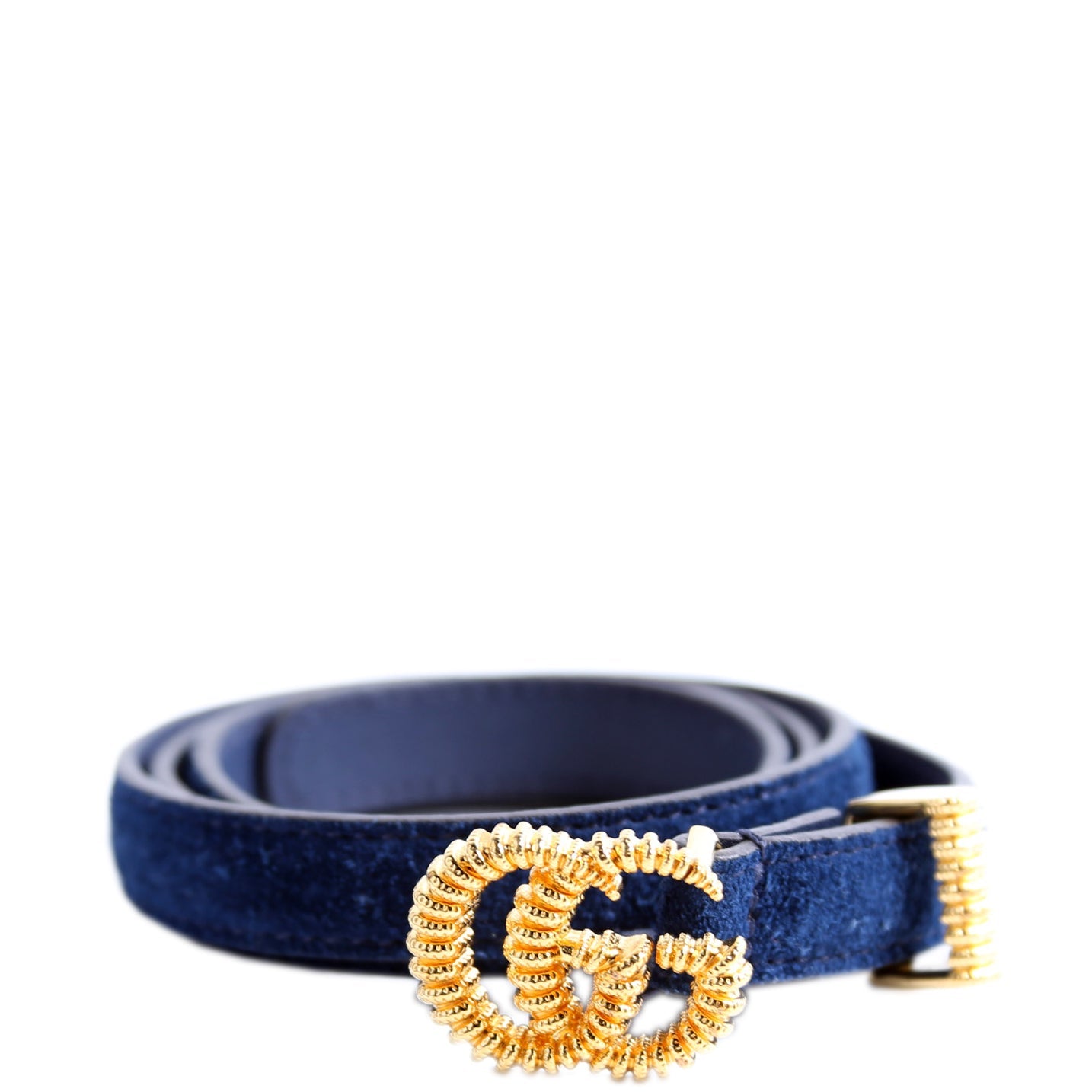Gucci  GG Torchon Thin Suede Belt Size / Blue