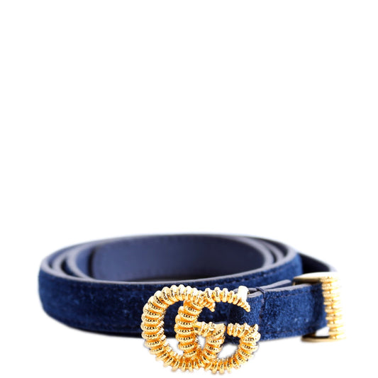 Gucci  GG Torchon Thin Suede Belt Size / Blue