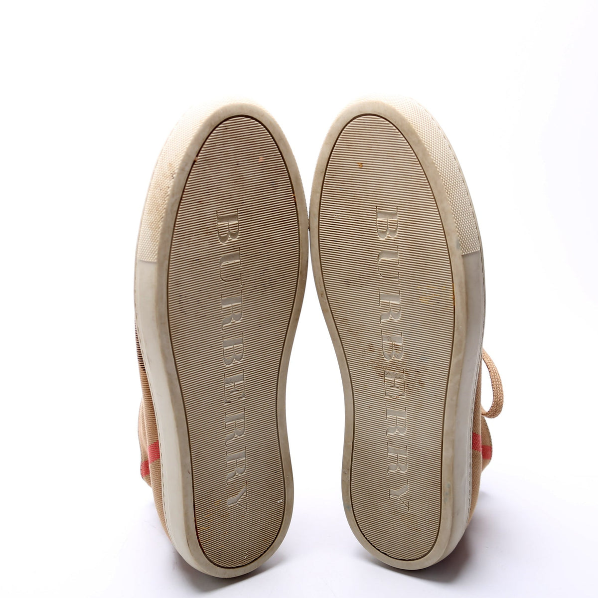 Check/Leather Mid Top Sneakers Size 37