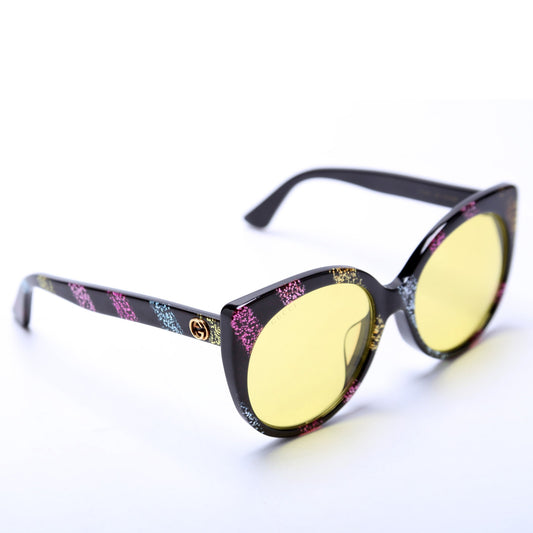 Gucci GGSA Round Cat Eye Glitter Sunglasses Multicolor/Yellow