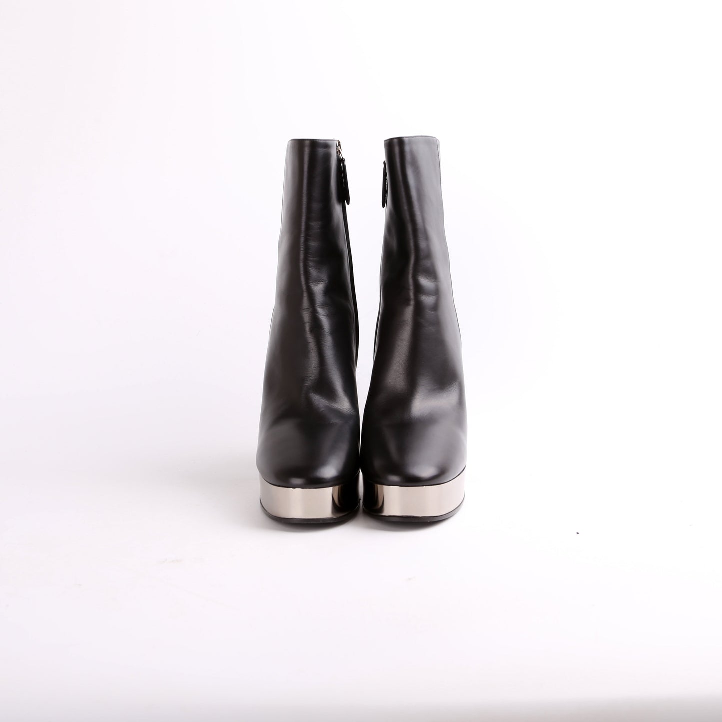 Gucci Chrome Platform Calfskin Leather Ankle Boots Size