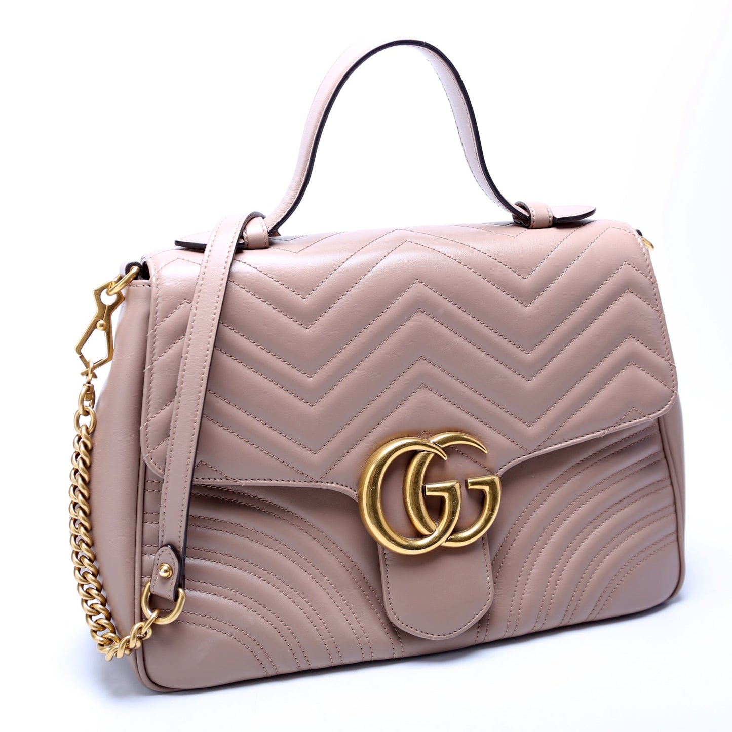 Gucci  Marmont Top Handle Medium Tan