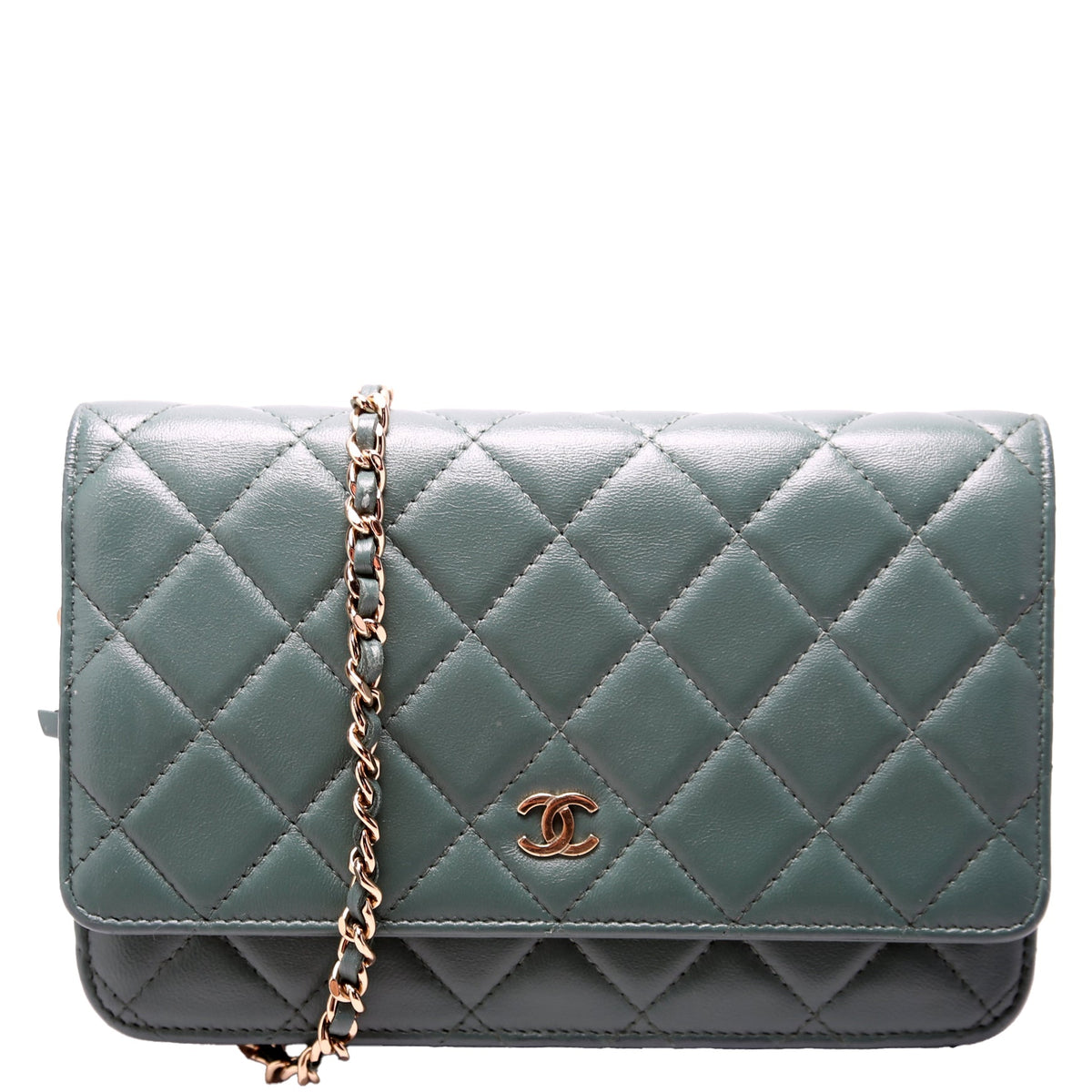 WOC Classic Quilted Lambskin 26M Green