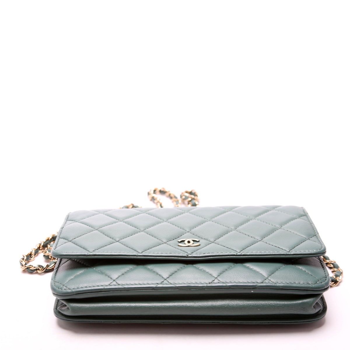 WOC Classic Quilted Lambskin 26M Green