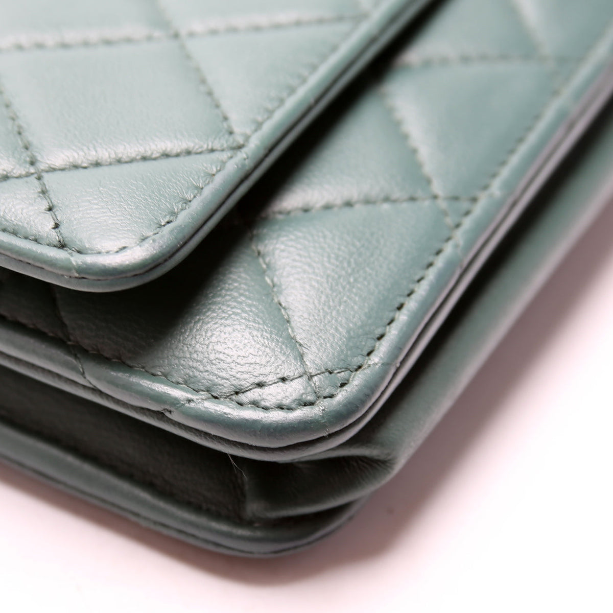 WOC Classic Quilted Lambskin 26M Green