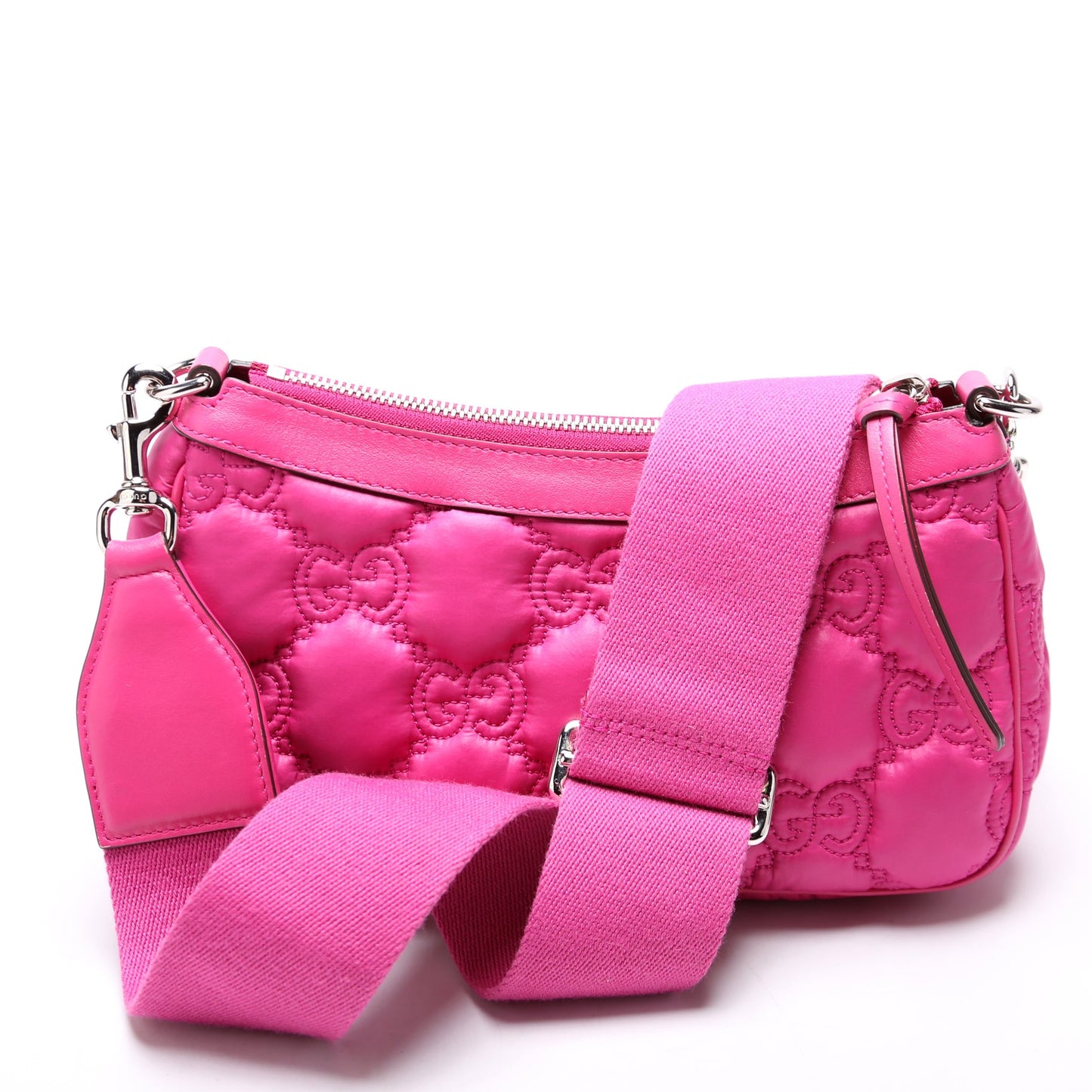 Gucci  GG Nylon Shoulder Bag Pink