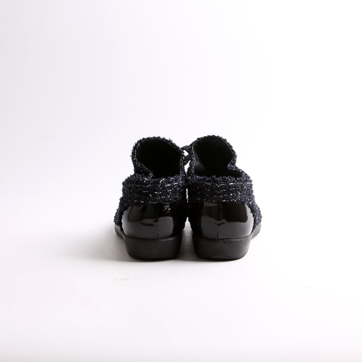 Tweed/Patent Cap Toe Trainers Size 35.5