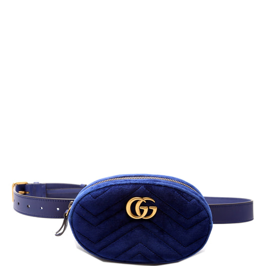 Gucci  Marmont Velvet Belt Bag Blue