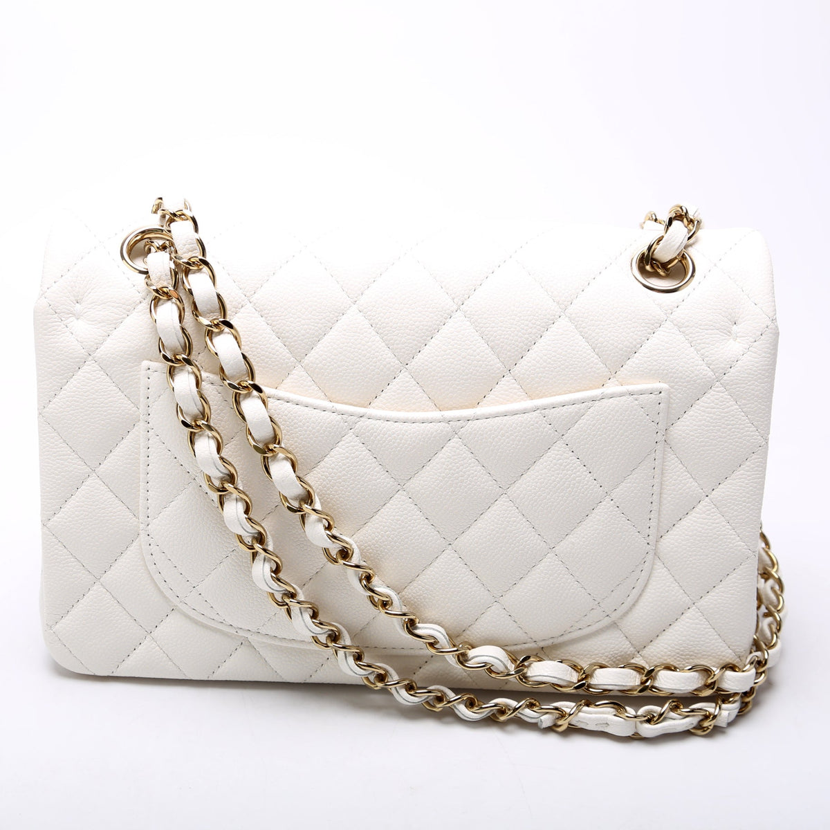 Classic Flap Small Caviar White