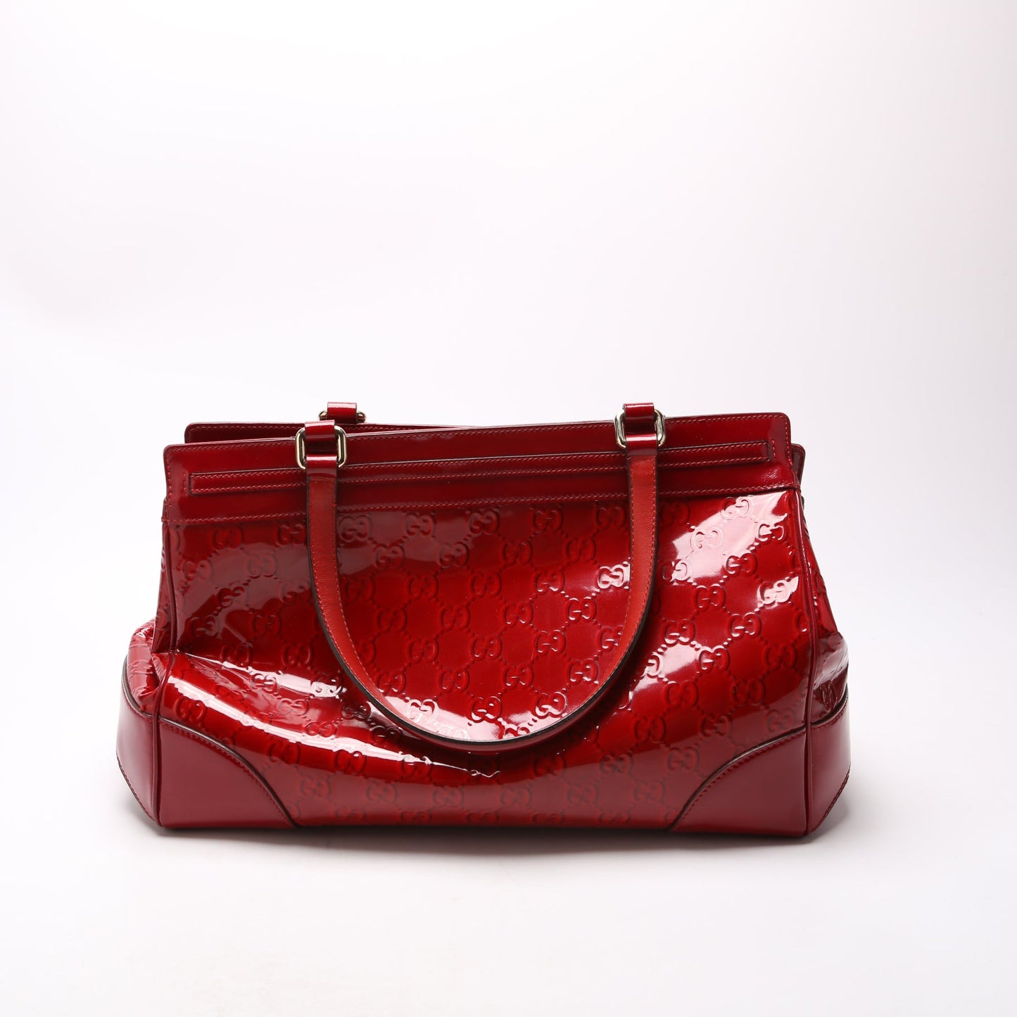 Gucci  Patent Guccissima Mayfair Tote Medium Red