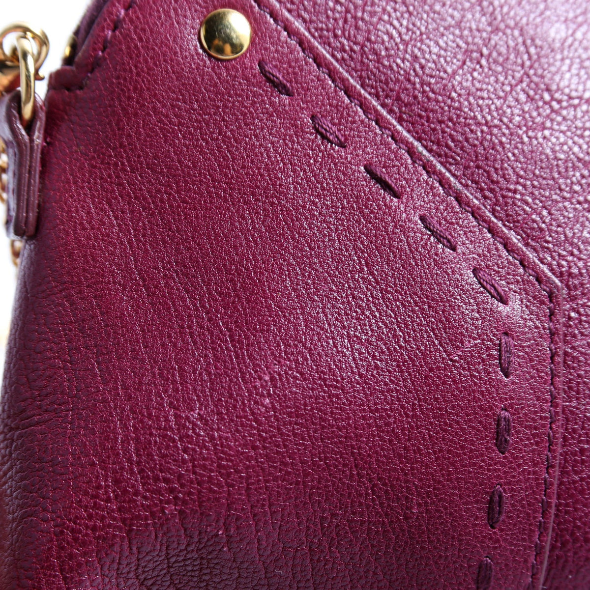 291201 Mini Muse Chain Bag Calfskin Berry