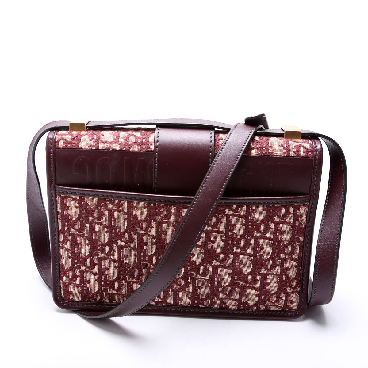 30 Montaigne Oblique Flap Bag Burgundy