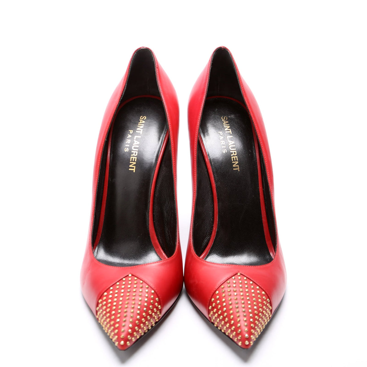 Studded Pointed Toe Pumps Size 40 Red
