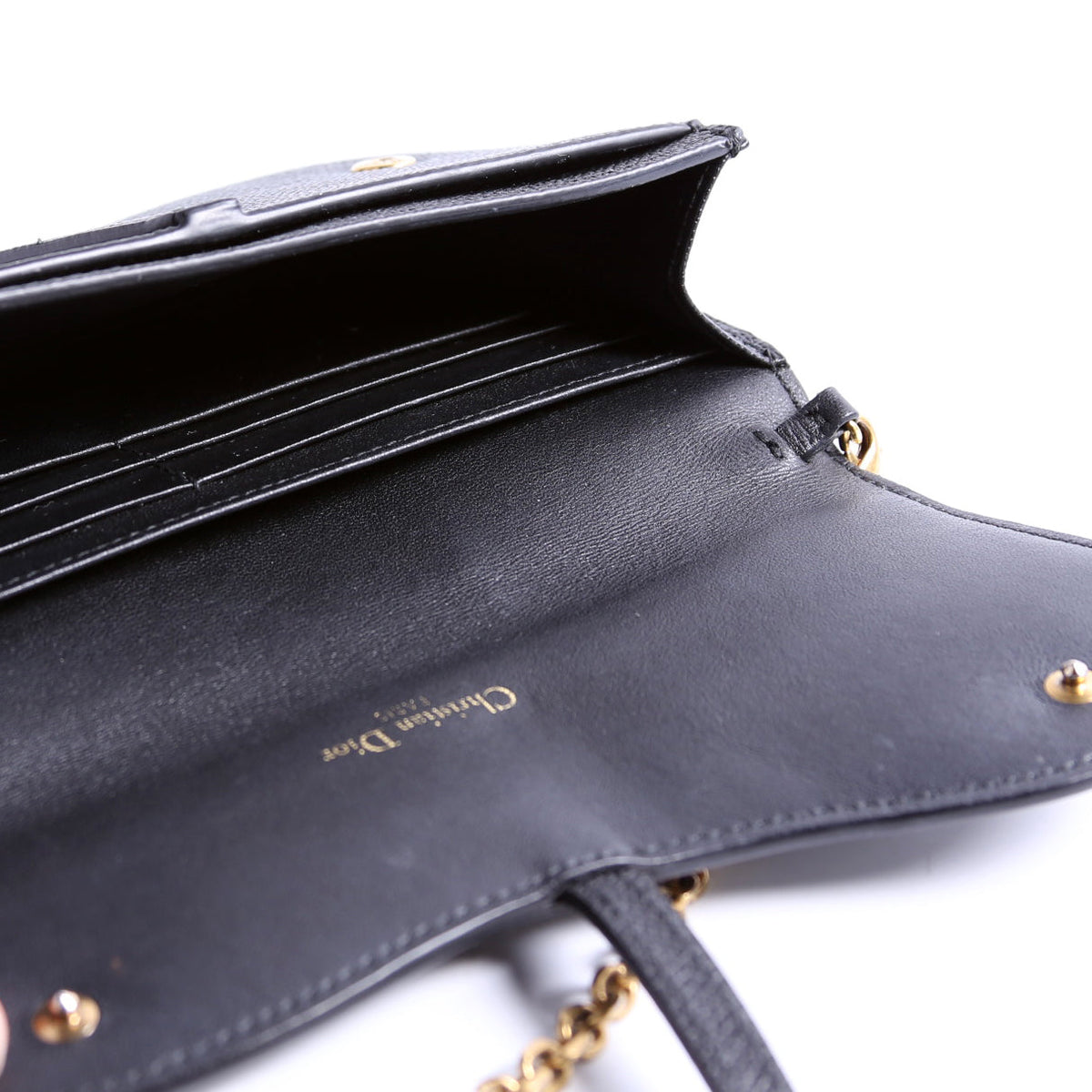 Saddle Pouch W/Chain Small Calfskin Black
