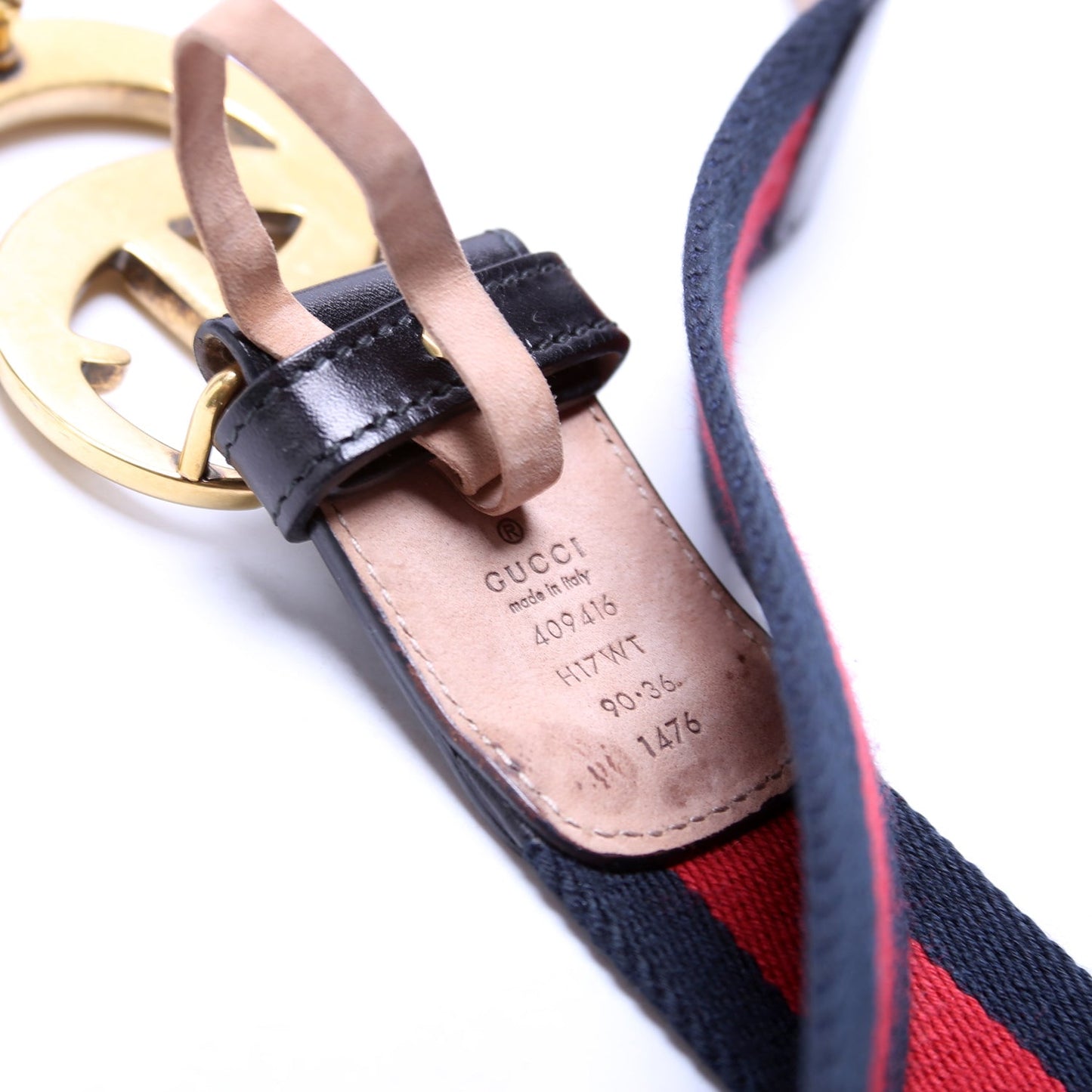 Gucci  Web Canvas Belt Size / Navy/Red
