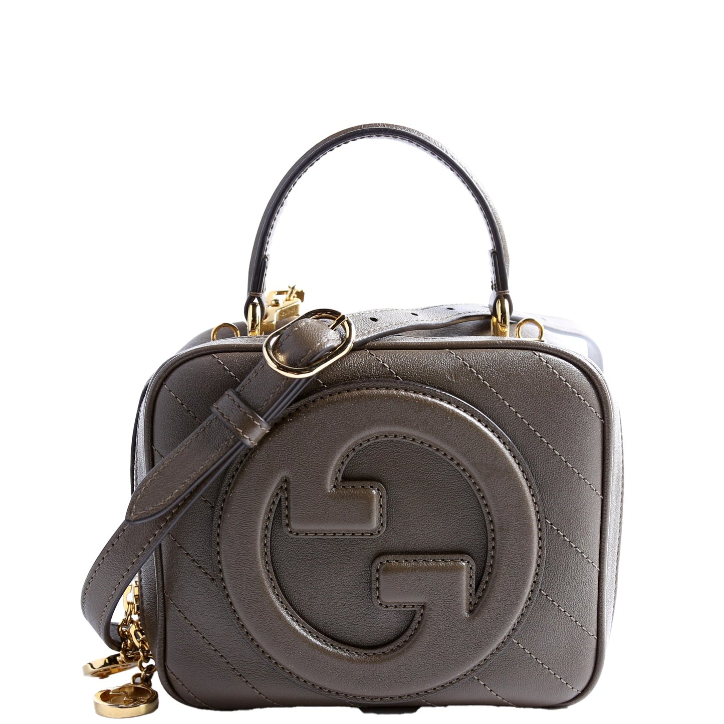 Gucci  Blondie Leather Top Handle Bag Khaki