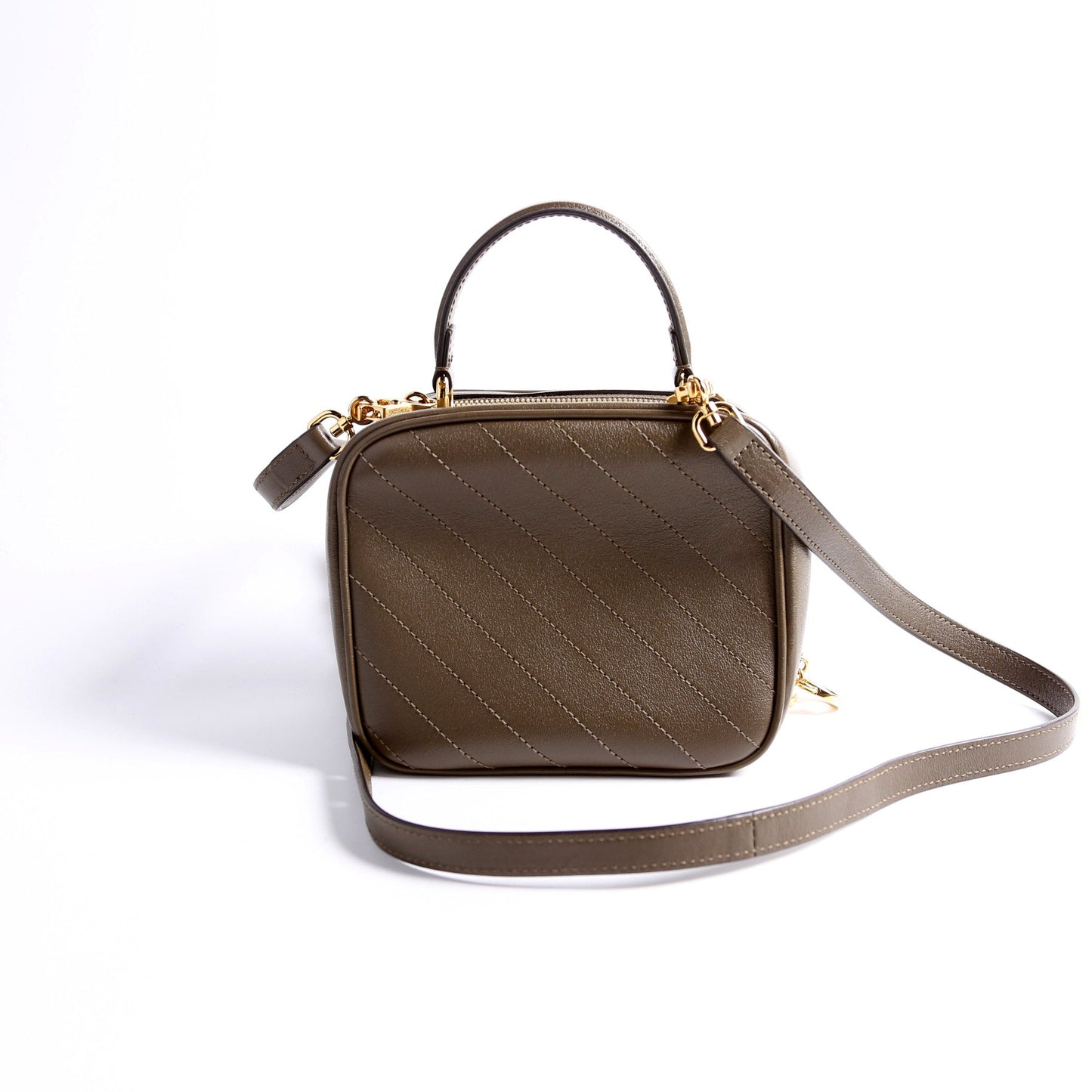 Gucci  Blondie Leather Top Handle Bag Khaki
