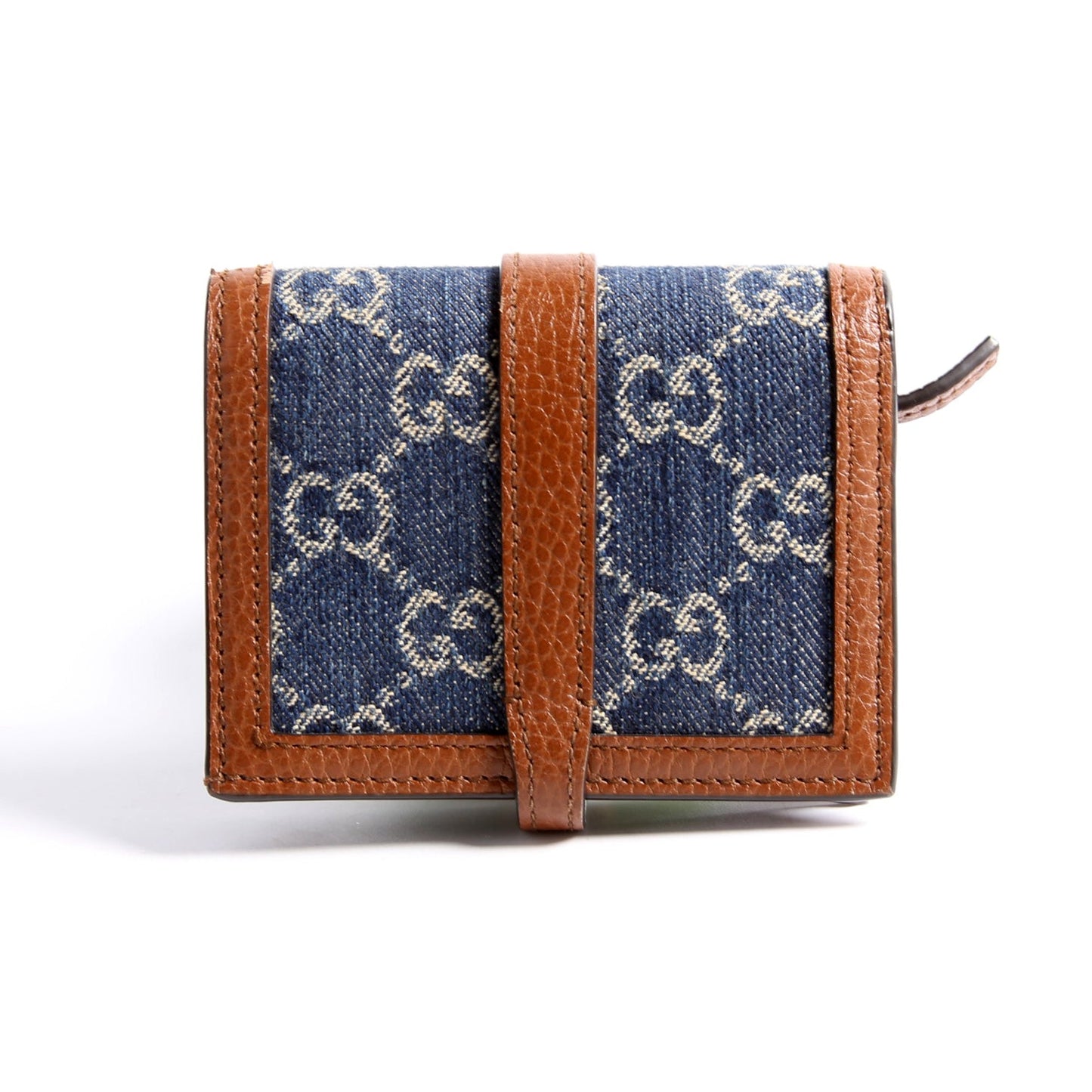 Gucci  GG Denim Jackie Card Case Navy/Brown