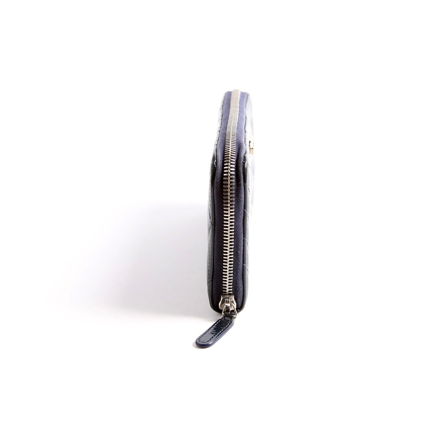 Coco Boy Patenet Zip Around Wallet Navy
