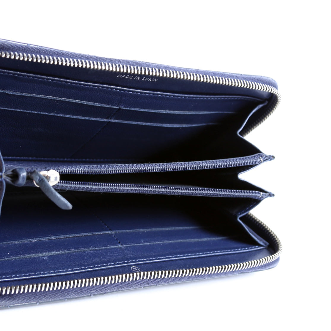 Coco Boy Patenet Zip Around Wallet Navy