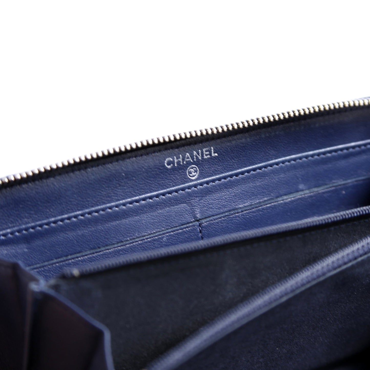 Coco Boy Patenet Zip Around Wallet Navy