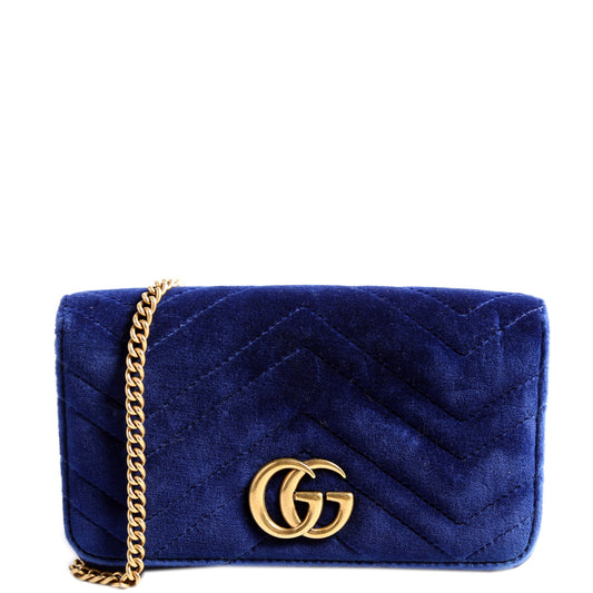 Gucci  GG Marmont Velvet Mini Bag Blue