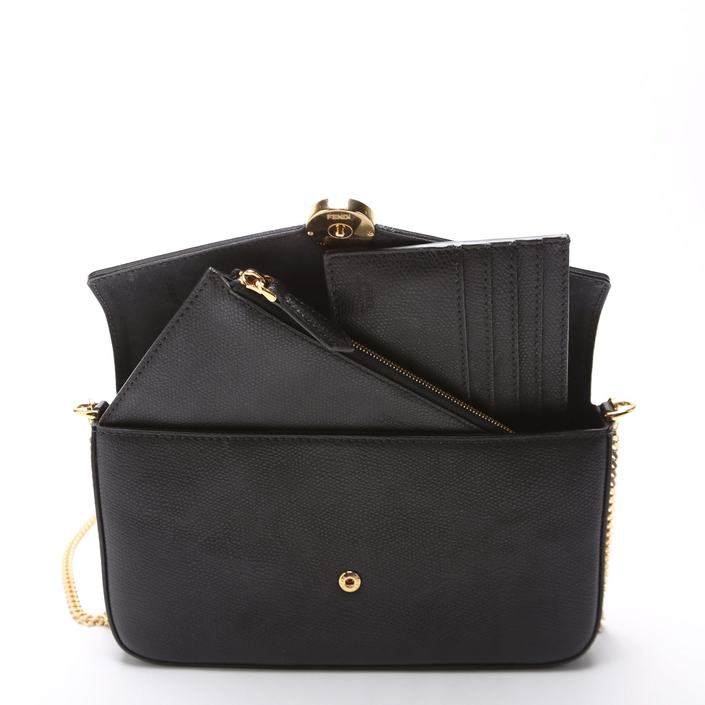 8BS032A Wallet on Chain with Pouches Black