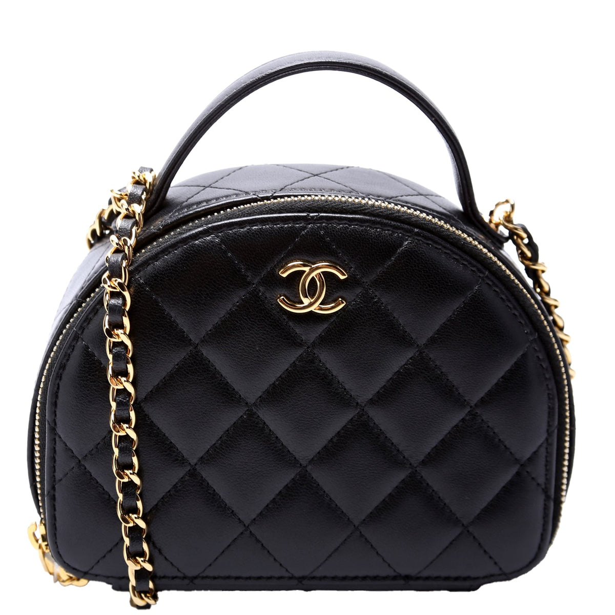 Chic Riviera Small Top Handle Vanity Lambskin RFID Black