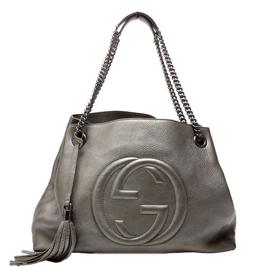 Gucci  Soho Leather Shoulder Medium Grey