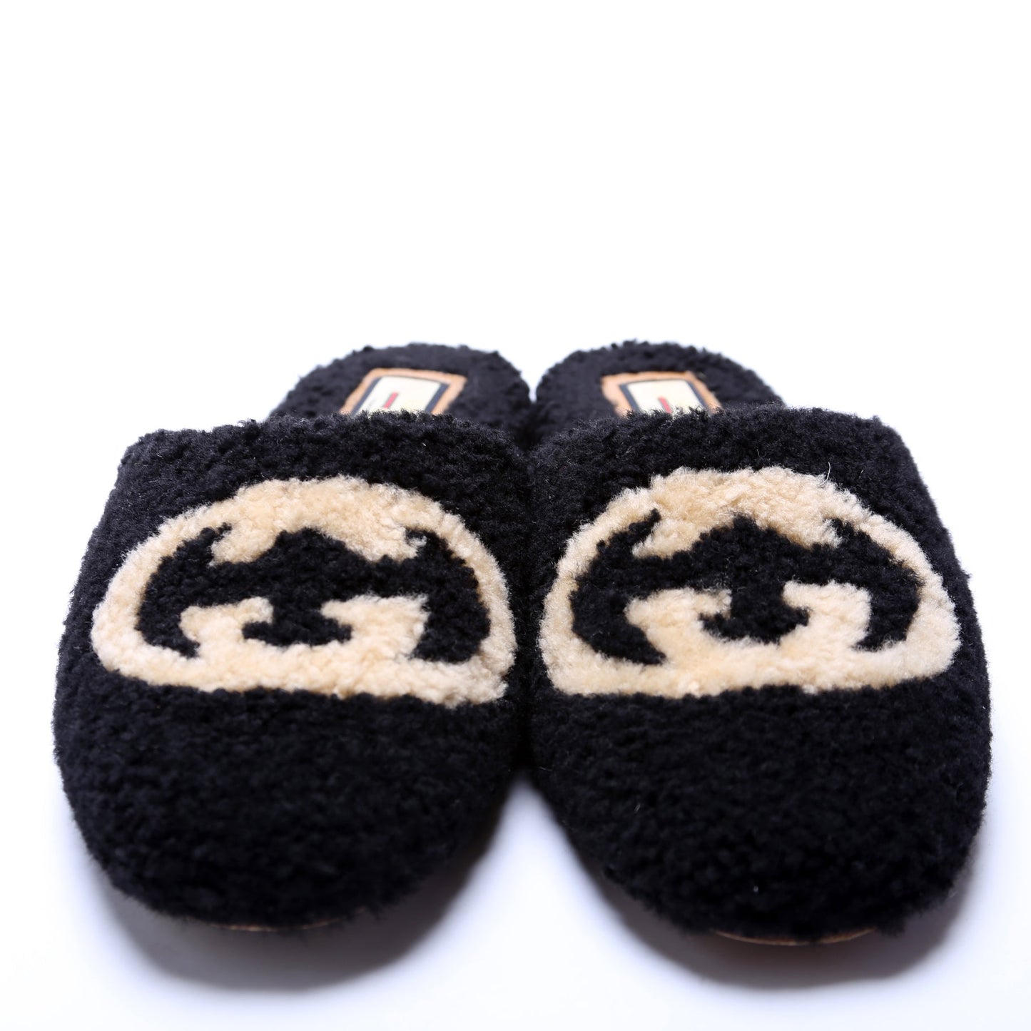 Gucci Shearling Slippers Size  Black