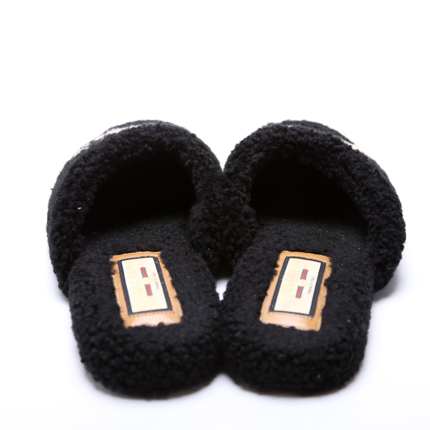 Gucci Shearling Slippers Size  Black