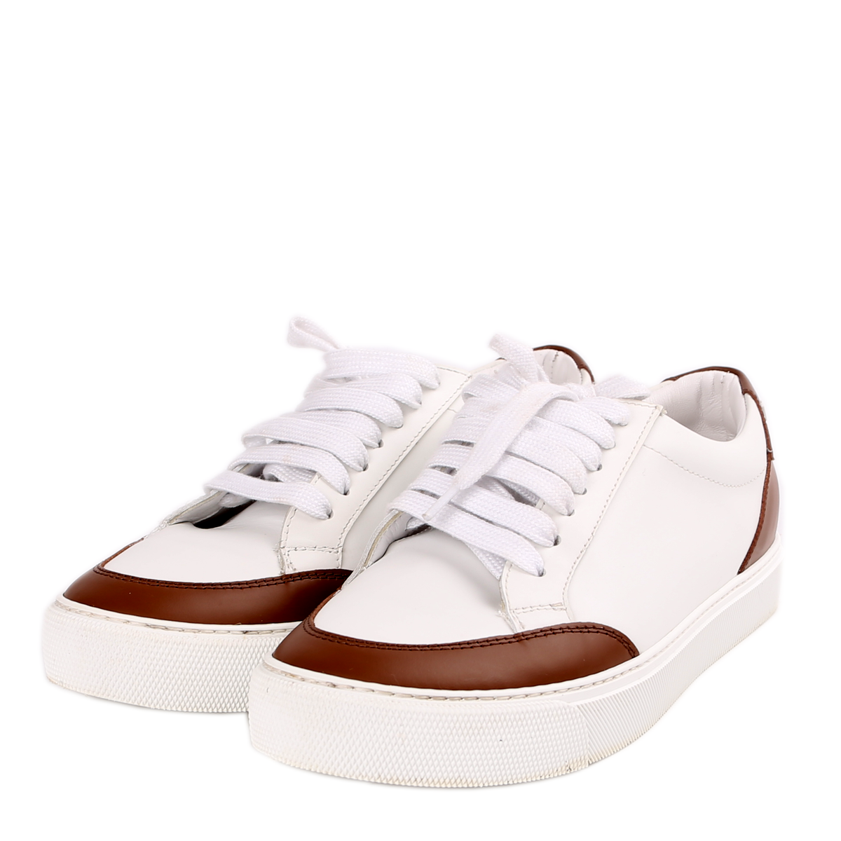 Vintage Check Leather Sneakers Size 36.5
