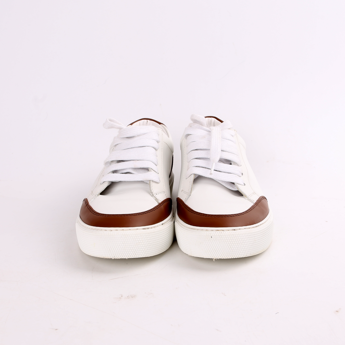 Vintage Check Leather Sneakers Size 36.5