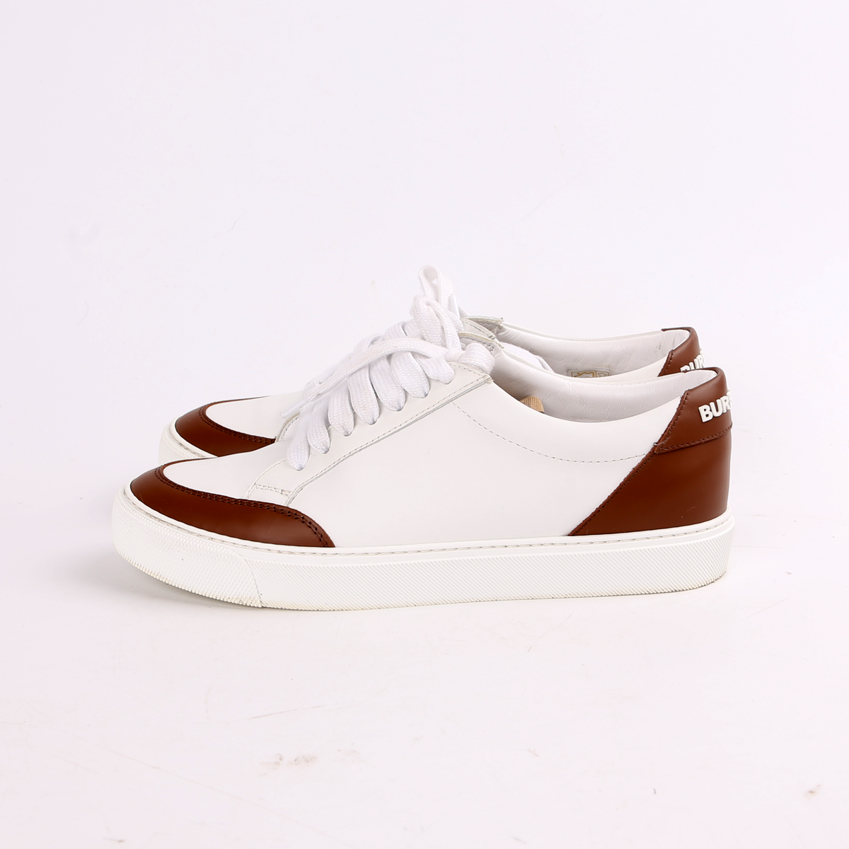 Vintage Check Leather Sneakers Size 36.5