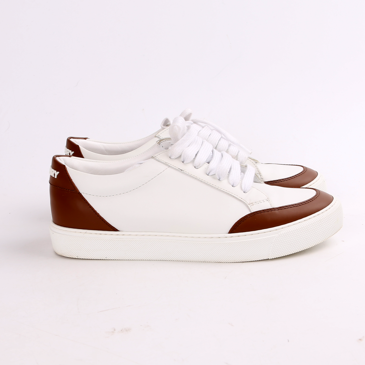 Vintage Check Leather Sneakers Size 36.5