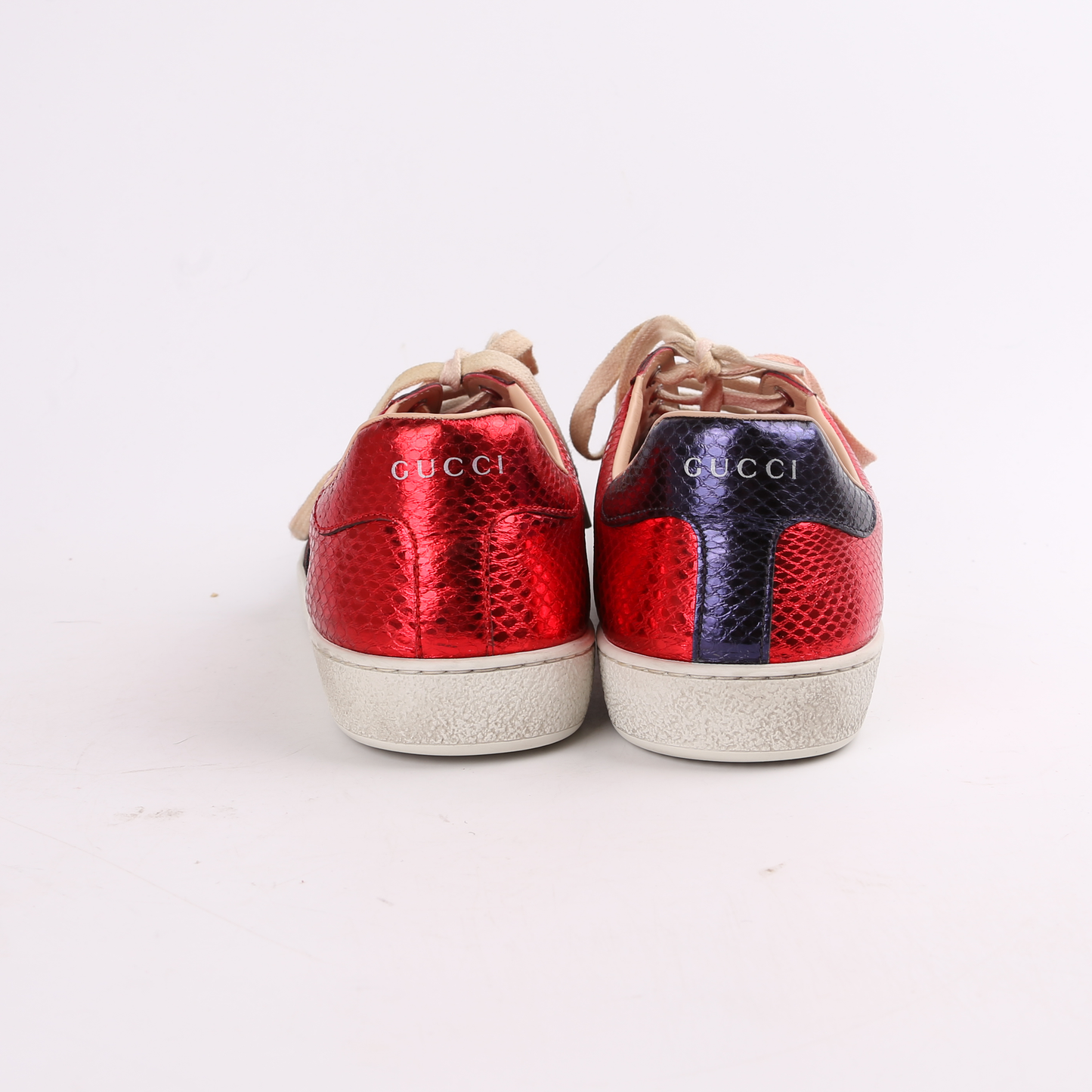 Gucci Metallic Ayers Web Sneakers Size