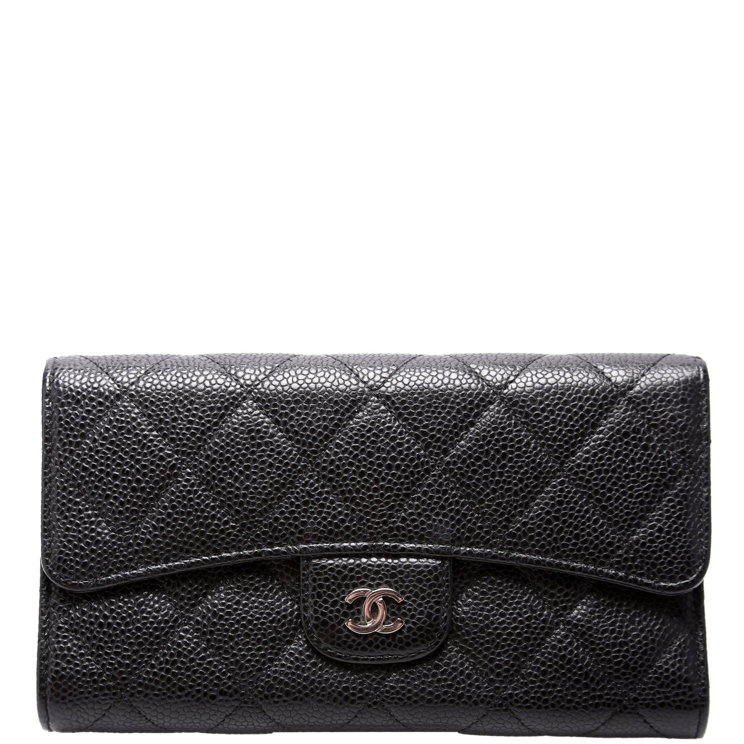 Classic Flap Wallet Long Caviar Black