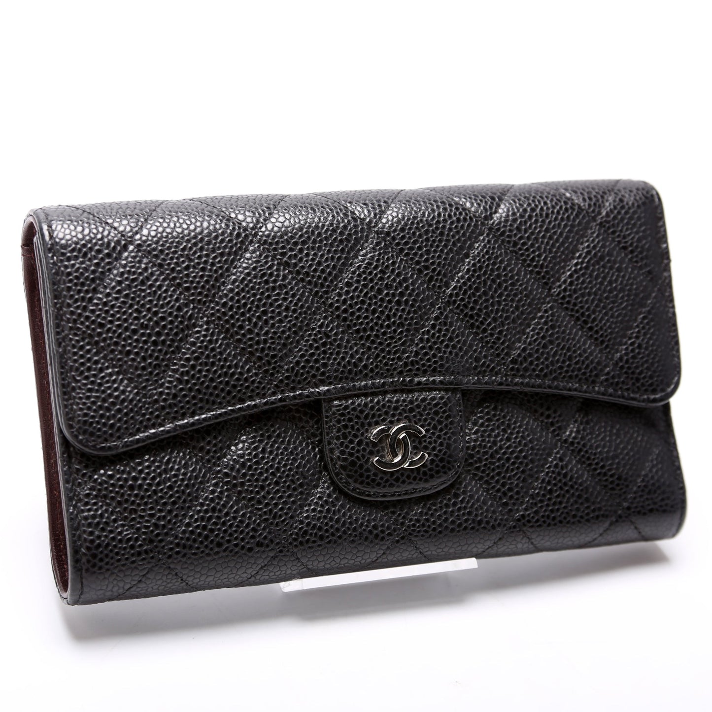 Classic Flap Wallet Long Caviar Black