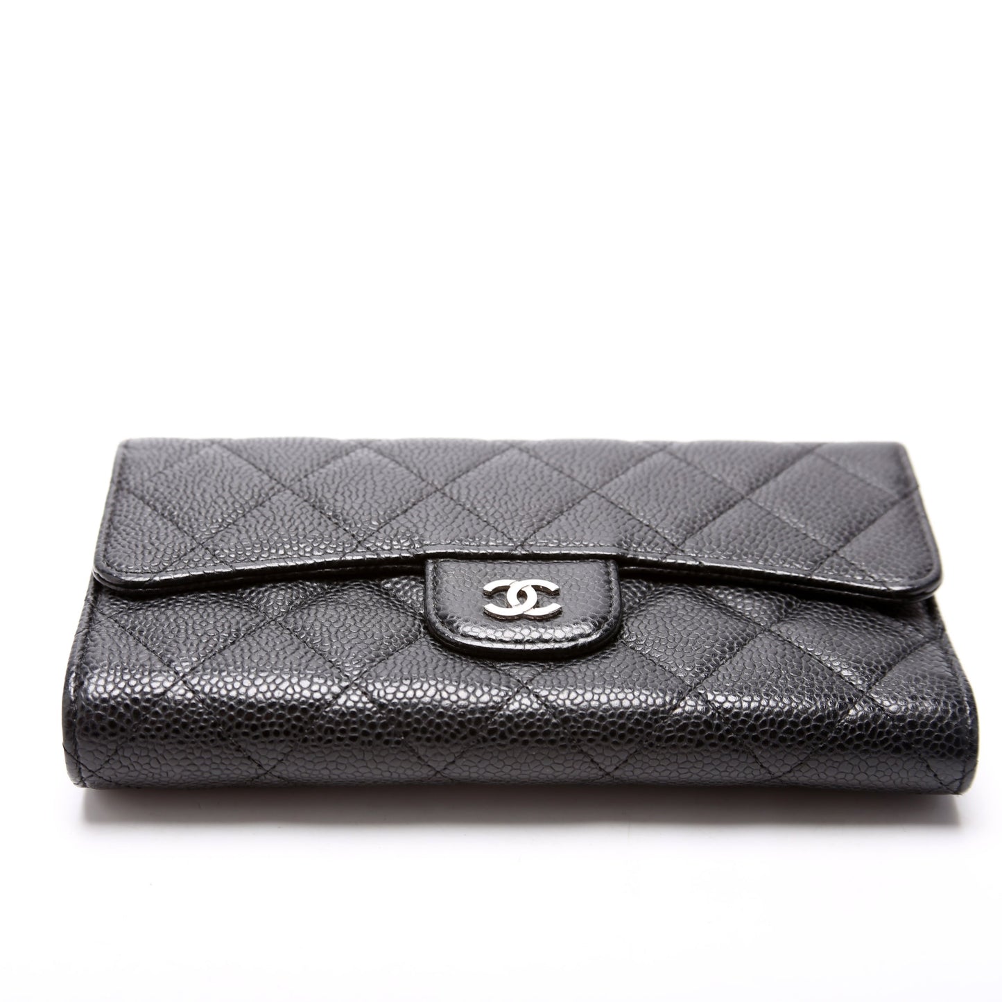 Classic Flap Wallet Long Caviar Black