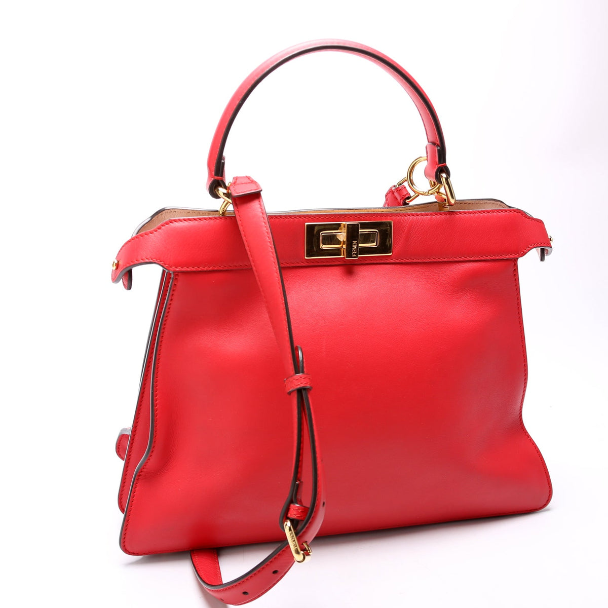 Peekaboo Iseeu Medium Vitello Leather Red